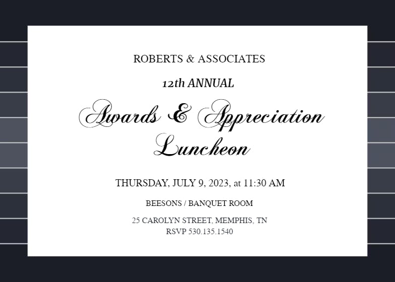 Deserved Distinction Business Event Invitation Template (Free